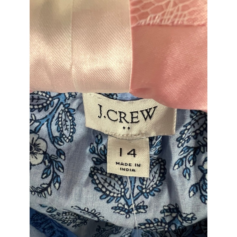 J.Crew Factory long sleeve blue paisley print shirt dress NWT size 14 - Picture 7 of 7